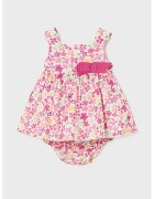 Mayoral Rochie cu model floral si funda - Galben/Roz