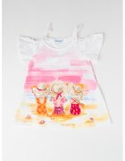Mayoral Rochie cu model si funda - Alb/Roz