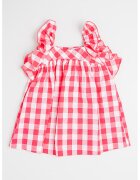 Mayoral Rochie din bumbac cu model gingham - Roz pastel/Alb optic