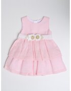 Mayoral Rochie evazata cu aplicatii in forma de floare - Alb/Roz pal