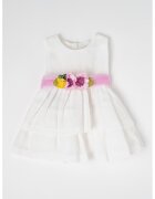 Mayoral Rochie evazata cu aplicatii in forma de floare - Lila/Alb optic