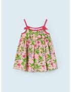 Mayoral Rochie evazata cu model tropical - Verde/Roz