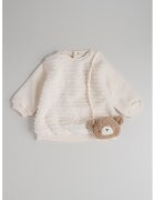 Mayoral Rochie-pulover cu geanta in forma de ursulet - Alb/Maro deschis