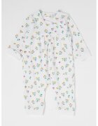 Mayoral Salopeta din amestec de bumbac cu model floral - Alb optic/Verde deschis