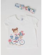 Mayoral Set de bentita si tricou cu imprimeu - 2 piese - Alb/Albastru prafuit