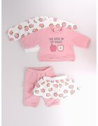 Mayoral Set de bluza cu imprimeu - fusta si pantaloni - 4 piese - Alb/Verde/Roz prafuit