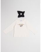 Mayoral Set de bluza cu imprimeu grafic si elastic de par - Alb fildes/Negru