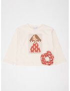 Mayoral Set de bluza cu imprimeu si elastic de par - Alb fildes