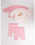 Mayoral Set de bluza cu imprimeu si pantaloni - 4 piese - Roz/Crem