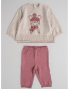 Mayoral Set de bluza cu model in dungi si pantaloni - 2 piese - Roz prafuit/Bej deschis