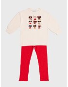 Mayoral Set de bluza de trening si colanti - 2 piese - Rosu vermillion/Bej deschis