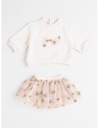 Mayoral Set de bluza de trening si fusta - Alb murdar/Bej deschis