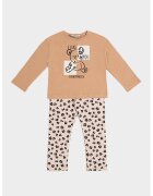 Mayoral Set de bluza si colanti - 2 piese - Negru/Maro deschis