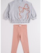 Mayoral Set de bluza sport si colanti - Gri melange/Roz prafuit