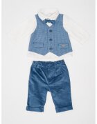Mayoral Set de camasa - vesta si pantaloni - Alb/Albastru deschis