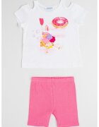 Mayoral Set de colanti si tricou - Alb/Portocaliu/Roz