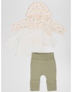 Mayoral Set de imbracaminte din amestec de bumbac- 3 piese - Alb fildes/Verde sparanghel