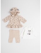 Mayoral Set de jacheta - bluza si pantaloni - 3 piese - Alb murdar/Bej deschis