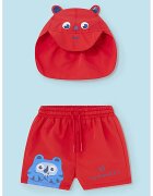 Mayoral Set de palarie si pantaloni scurti - Rosu
