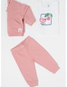 Mayoral Set de pantaloni - bluza sport si tricou de bumbac - Alb optic/Roz prafuit