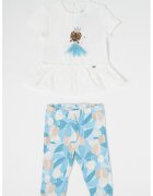 Mayoral Set de pantaloni si tricou din amestec de bumbac - 2 piese - Alb murdar/Albastru deschis