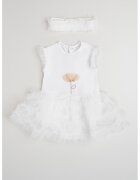 Mayoral Set de rochie cu tul si bentita - Alb