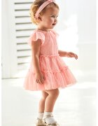 Mayoral Set de rochie evazata si bentita - 2 piese - Roz somon