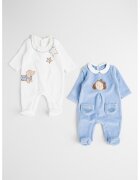 Mayoral Set de salopete de pijama - 2 piese - Alb murdar/Albastru deschis