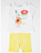 Mayoral Set de tricou cu imprimeu si colanti - 2 piese - Alb/Verde lime