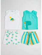Mayoral Set de tricou cu imprimeu si pantaloni scurti - 2 Piese - Alb/Galben/Verde persan
