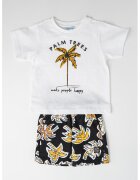 Mayoral Set de tricou cu imprimeu si pantaloni scurti - Alb/Negru/Galben