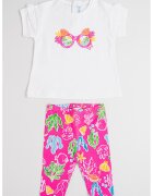 Mayoral Set de tricou cu model si colanti - Fucsia/Alb optic