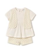 Mayoral Set tricou si pantaloni scurti fete 1239 22 - Bumbac - Bej - Bej