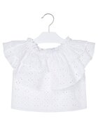 Mayoral Tricou copii - alb - bumbac - broderie - maneca scurta
