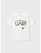 Mayoral Tricou cu broderie - Alb/Galben