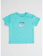 Mayoral Tricou cu decolteu la baza gatului si imprimeu grafic - Negru/Turcoaz/Bej