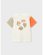 Mayoral Tricou cu imprimeu grafic - Alb/Portocaliu