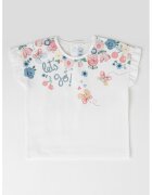Mayoral Tricou cu imprimeu si maneci cu volane - Alb/Roz prafuit