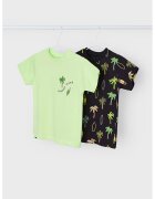 Mayoral Tricou cu model si maneci cu volane - Negru/Verde lime