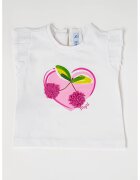 Mayoral Tricou cu volane pe maneci si imprimeu - Alb/Roz