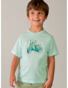 Mayoral Tricou de bumbac cu decolteu la baza gatului - Verde deschis