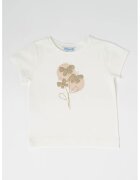 Mayoral Tricou din amestec de bumbac cu broderie - Alb/Maro deschis