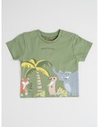 Mayoral Tricou din bumbac cu imprimeu - Gri deschis/Galben pal/Verde feriga