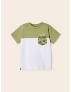 Mayoral Tricou evazat din bumbac cu imprimeu - Alb/Kaki