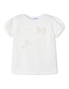 Mayoral Tricou fete 3001 47 - Bumbac/Poliester - Ecru - Ecru