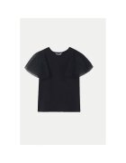 Mayoral Tricou fete 6022 - Bumbac/Poliester - Negru - Negru