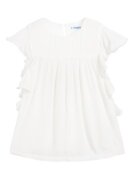Mayoral Tricou pentru copii bumbac - cu volane - crem