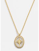 Meks Jewels Colier din argint veritabil 925 cu pandantiv zirconia - Auriu