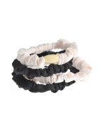 Meli Melo Set 4 elastice de păr alb-negru - poliester - 70% poliester - 20% acrilic - 10% elastan