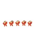 Meli Melo Set 5 broşe roşu - metalic - 1cm